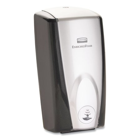 RUBBERMAID COMMERCIAL AutoFoam Touch-Free Dispenser, 1100 mL, 5.2"x5.25"x10.9", Black/Chrome FG750411
